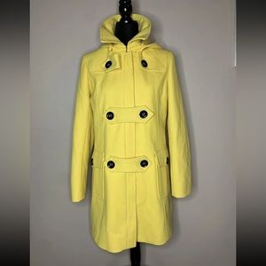 Tommy Hilfiger Yellow Wool Hooded Peacoat Jacket Women’s Size 6